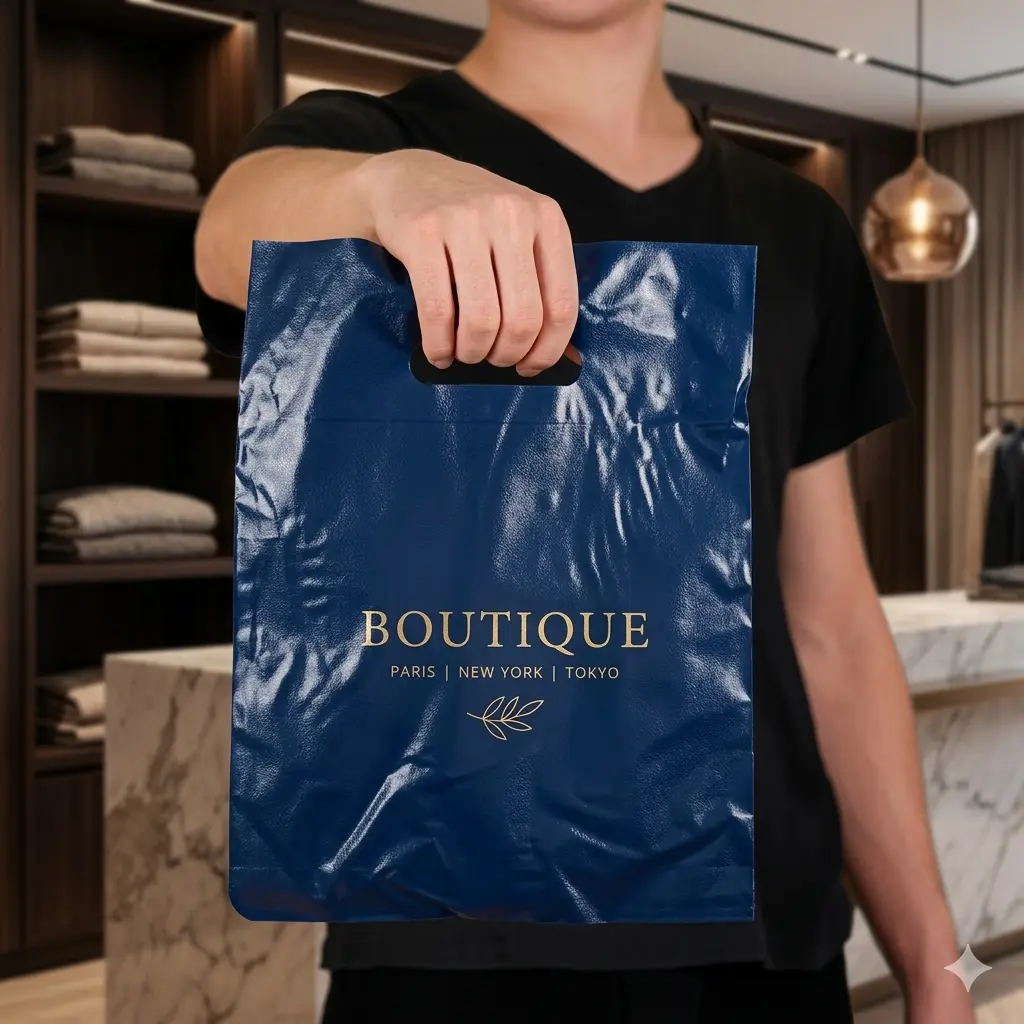 Bolsas de polietileno tipo boutique varios acabados y colores