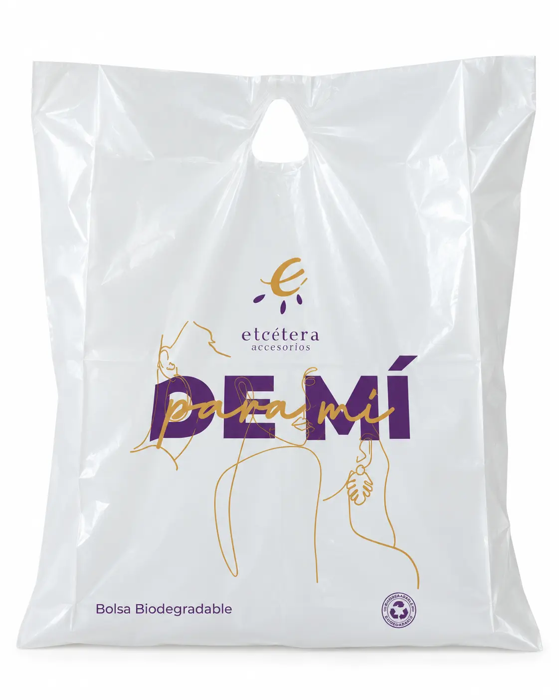 bolsa de plástico tipo boutique biodegradable